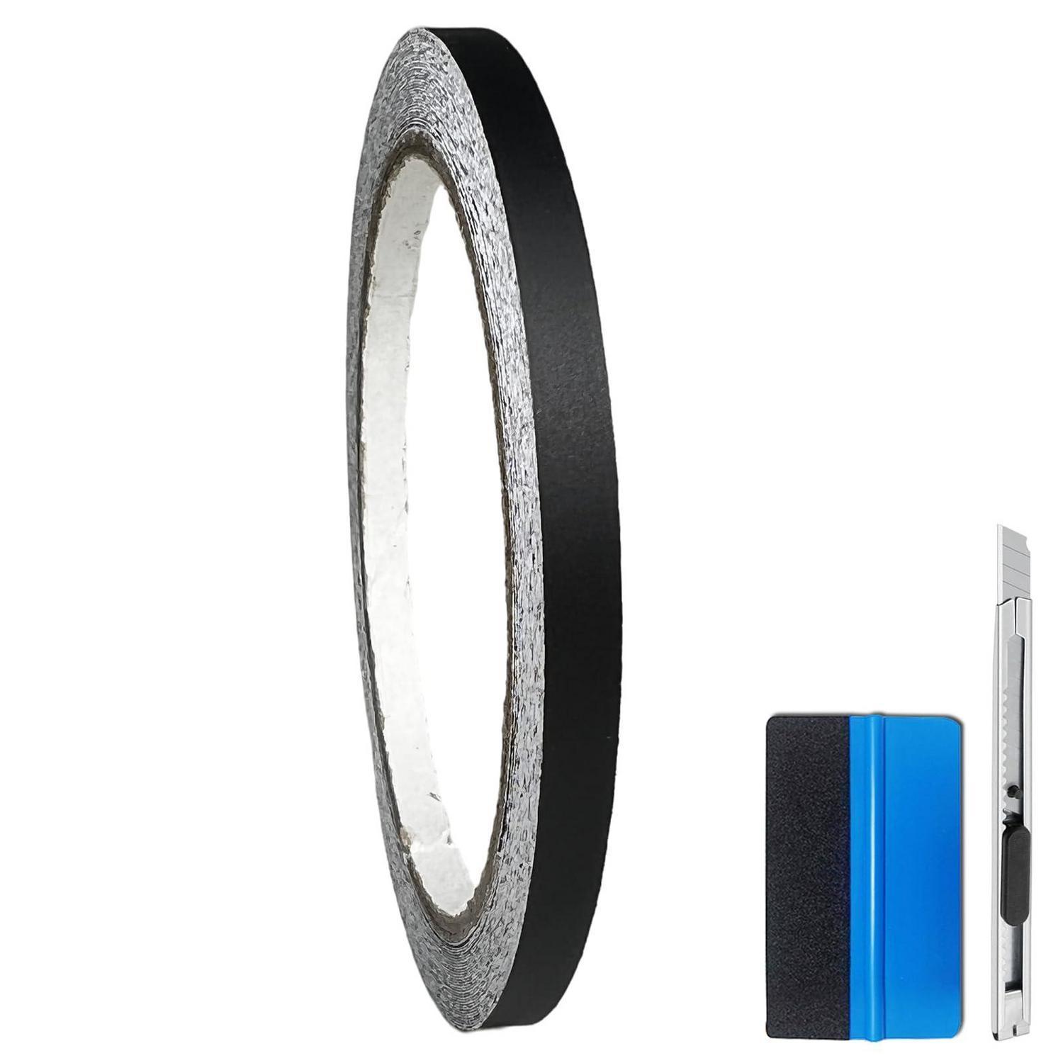 Schwarzes Vinyl-klebeband 0.6cm X 900cm, Blasenfrei, Rückstandsfrei, Für Auto & Motorrad