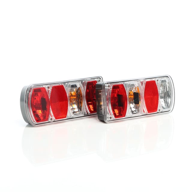 XPOtool Rückleuchten 2er RFS-Tüllenanschluss T.2, Anhänger Beleuchtung 223 x 101 x 53 mm, Anhänger Rückleuchten E4 geprüft