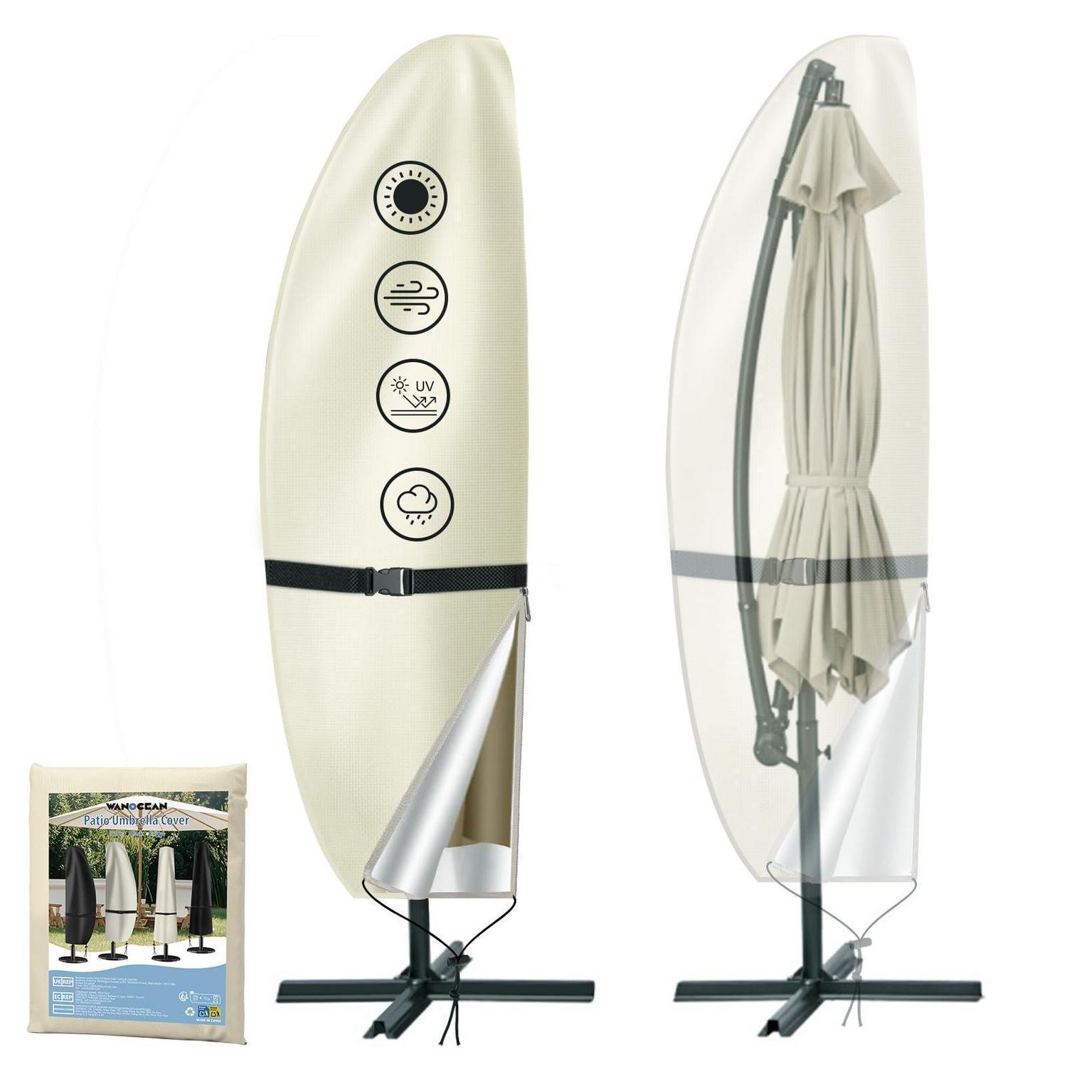 Sonnenschirm Schutzhülle 280cm Beige, 600d Oxford, Wasserdicht, Uv-schutz