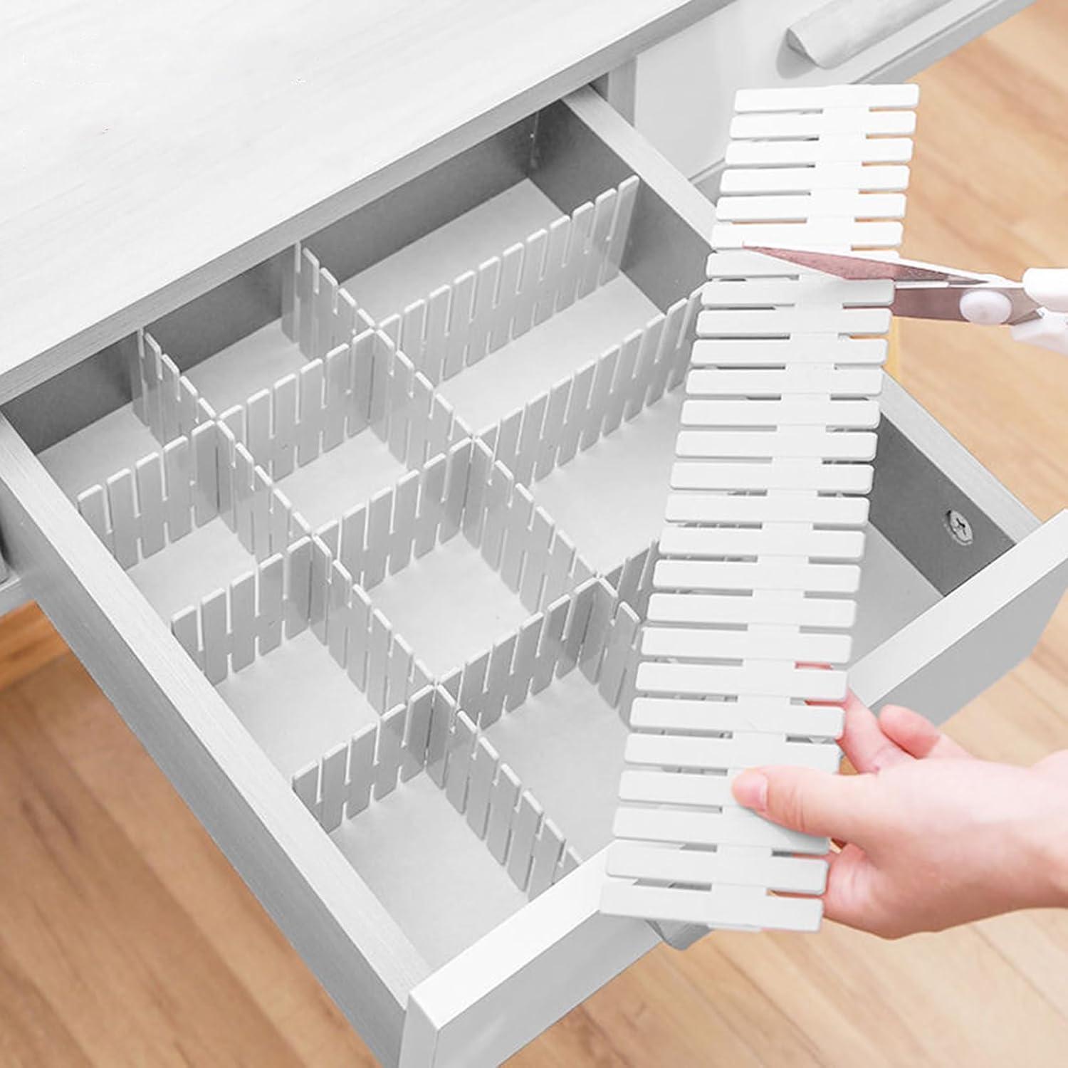 16er Set Schubladenteiler Verstellbar Weiß Für Unterwäsche, Socken, Kosmetik