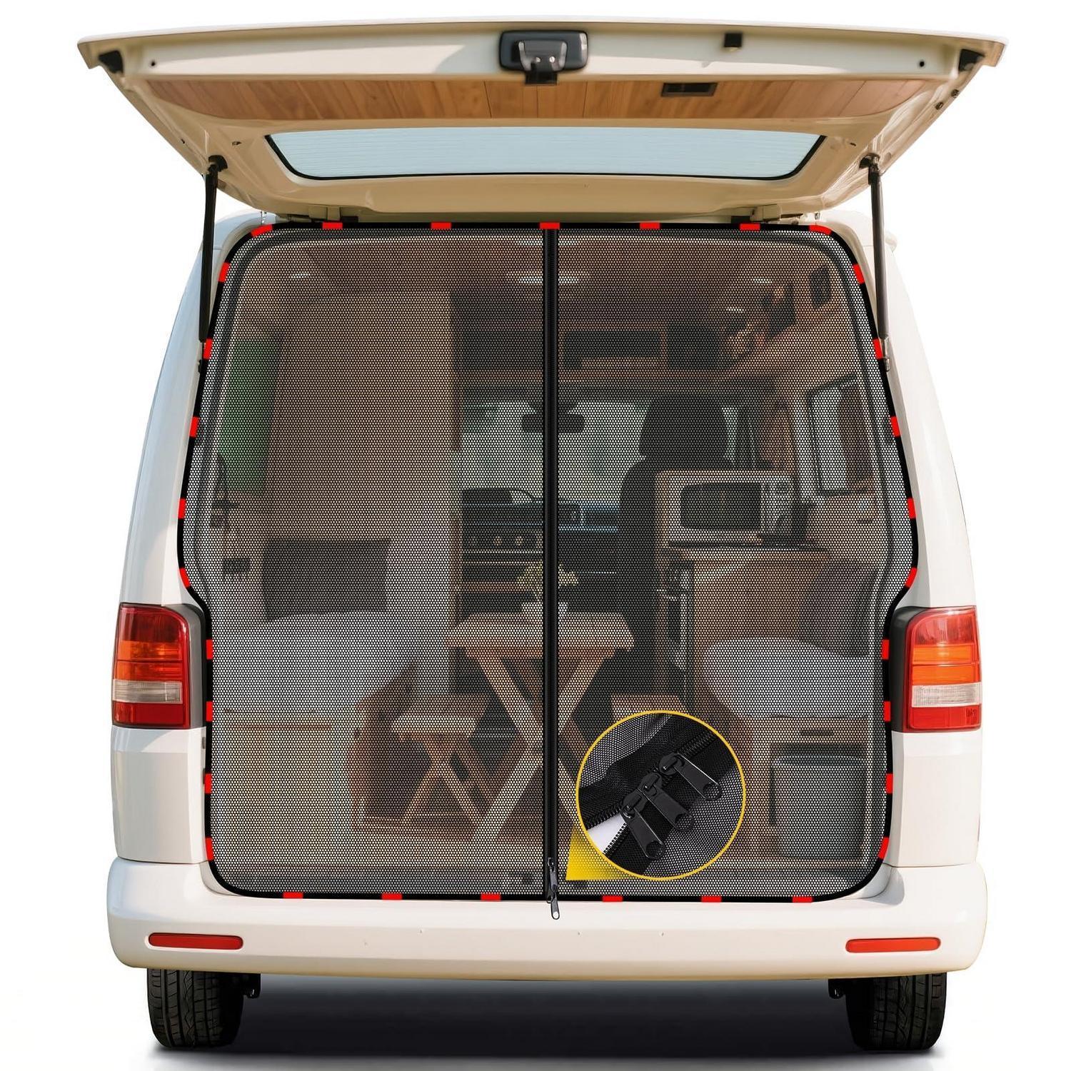 Moskitonetz Für Vw T5/t6 Heckklappe, Magnetisch, Mit Reißverschluss