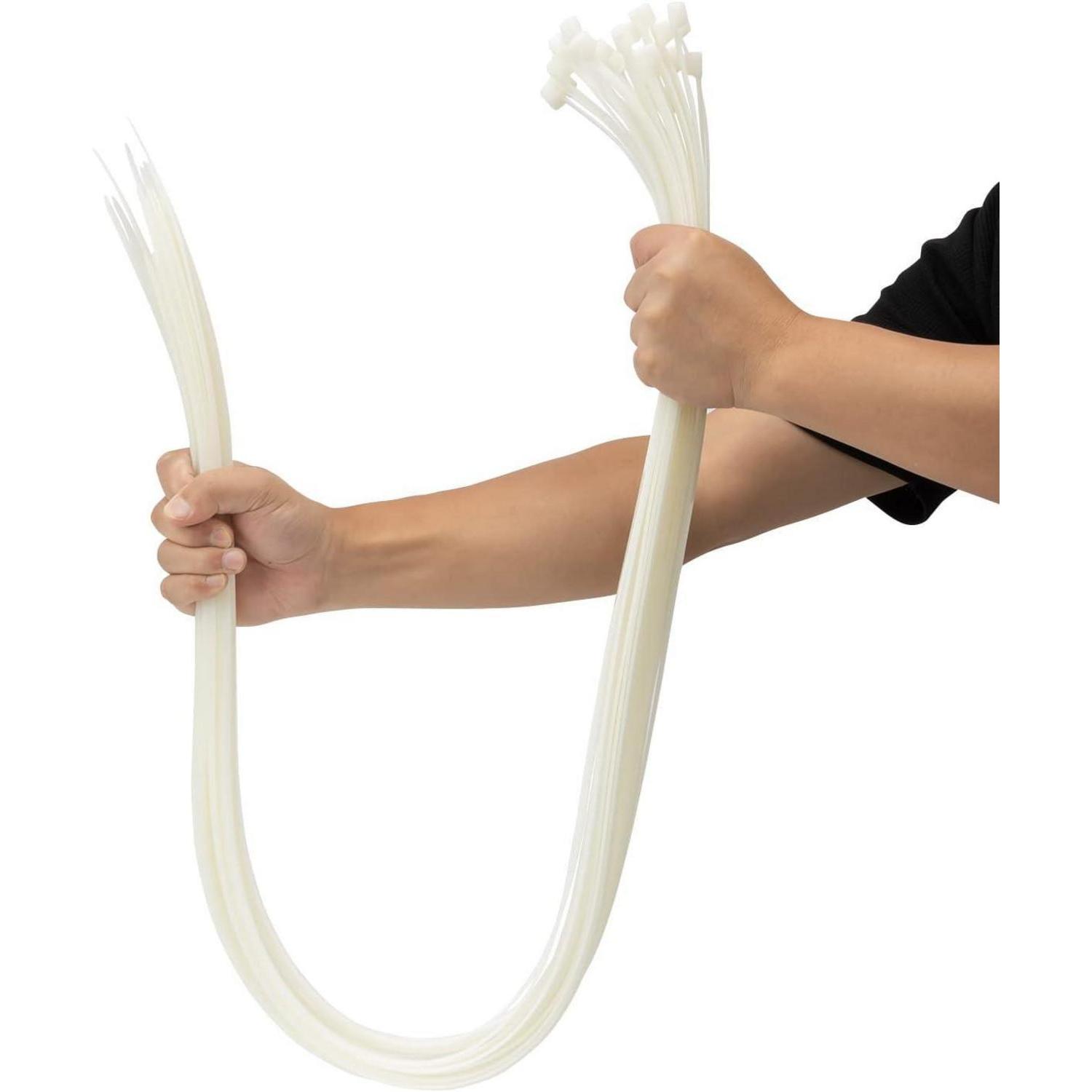 Weiße Kabelbinder 40 Zoll, 90 Kg Zugkraft, Uv-beständig, 25 Stück