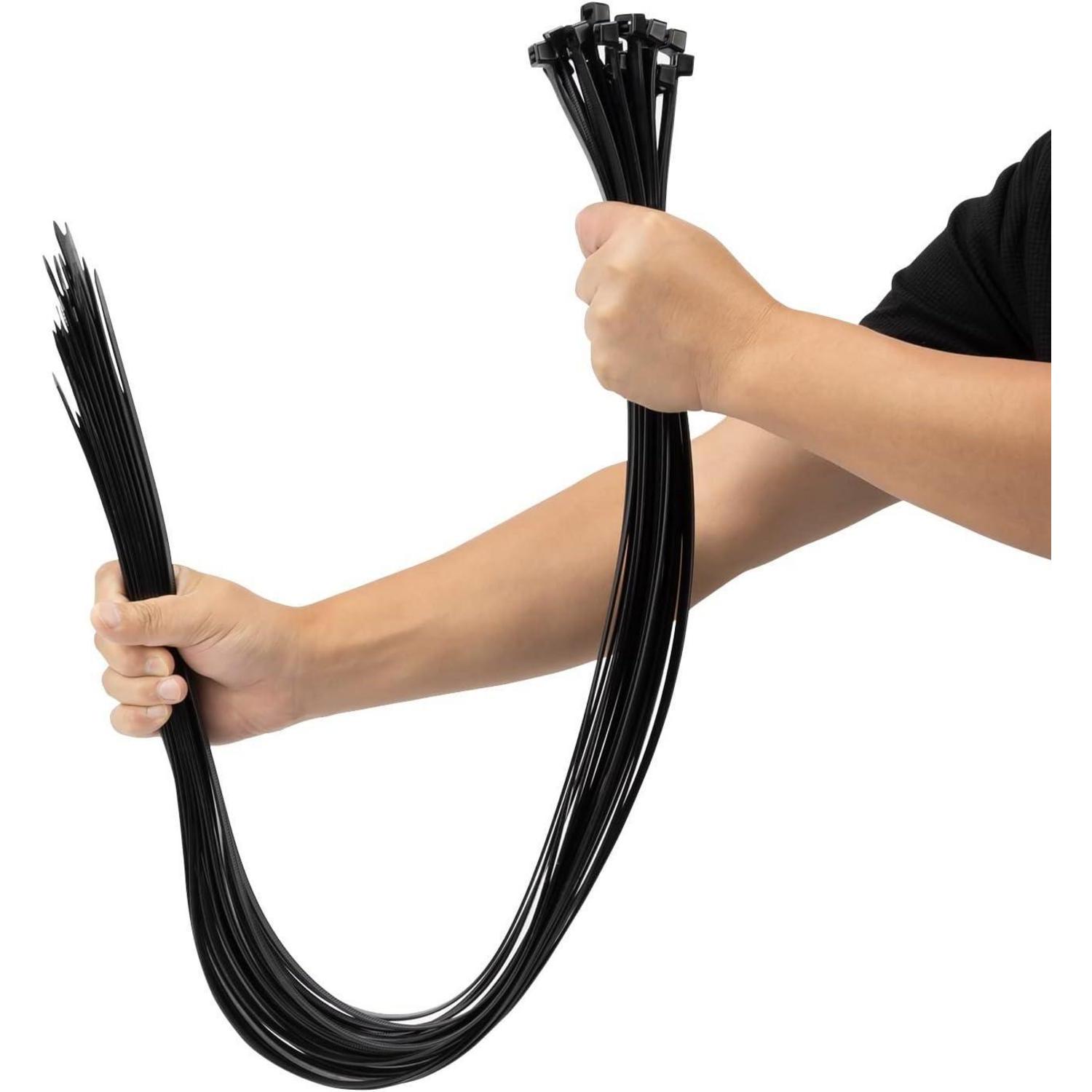 Schwarze Kabelbinder 101,6 Cm, 90,7 Kg Zugkraft, Uv-beständig, Für Innen- Und Außenbereich