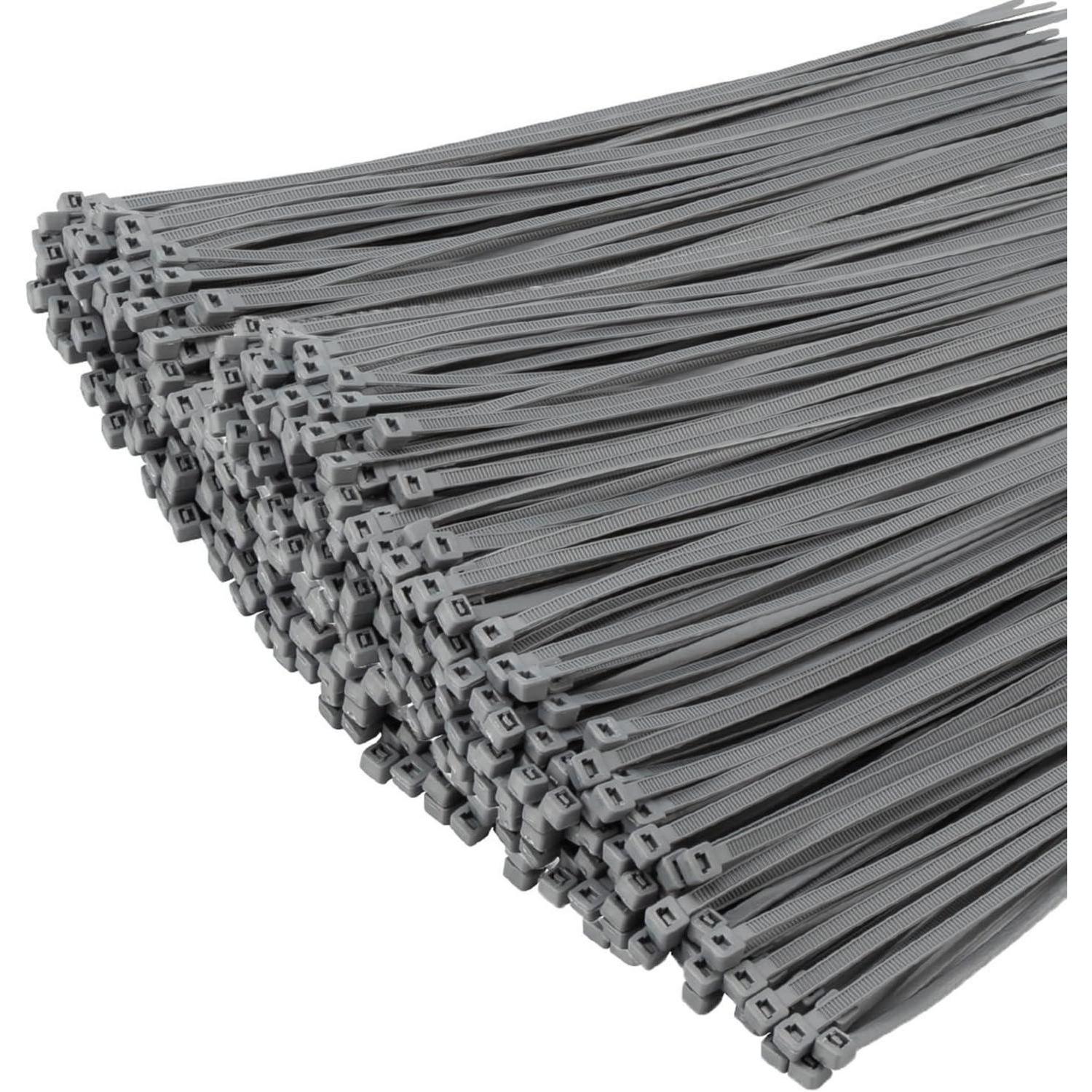 1000 Stück Kabelbinder Grau 200mm X 4.8mm Uv-beständig Für Innen & Außen