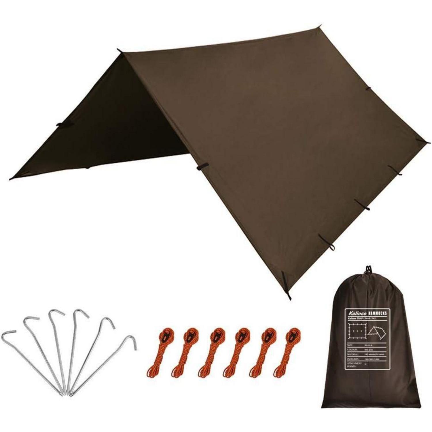Zeltplane Tarp 3x4.5m Wasserdicht, Sonnenschutz, Regenschutz, Camping