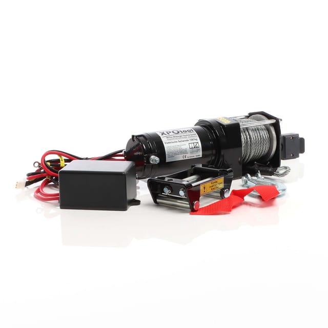 Elektrische Seilwinde 1587kg 12V, Seilzug mit 10,5m Stahlseil, 1,5PS Motorwinde für Offroad, Hebezug für Fahrzeuge, Anhänger und Boote - Xpotool