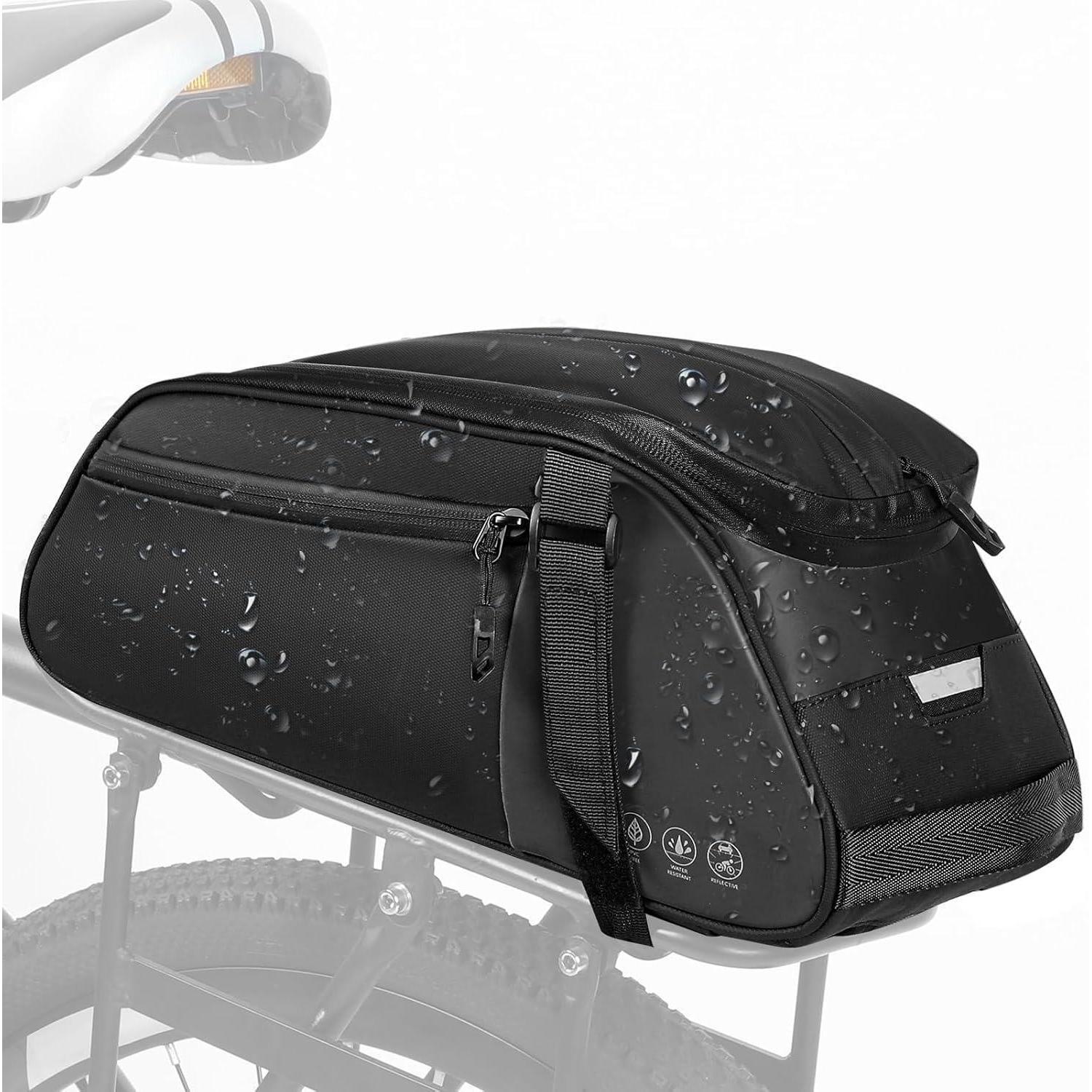 Fahrrad Gepäckträgertasche 8l 3-in-1 Wasserdicht Mit Regenschutz Und Reflektor