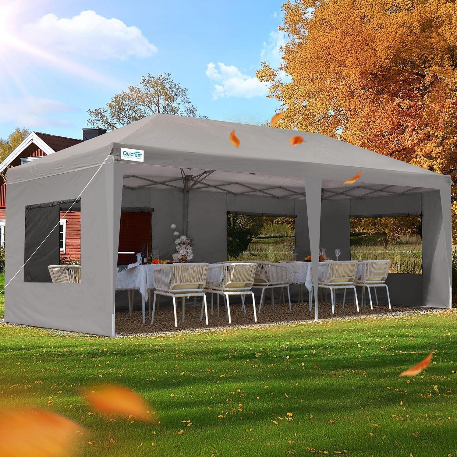 Faltpavillon 3x6m Wasserdicht Mit Seitenwänden, Uv-schutz 50+, Insektenschutz