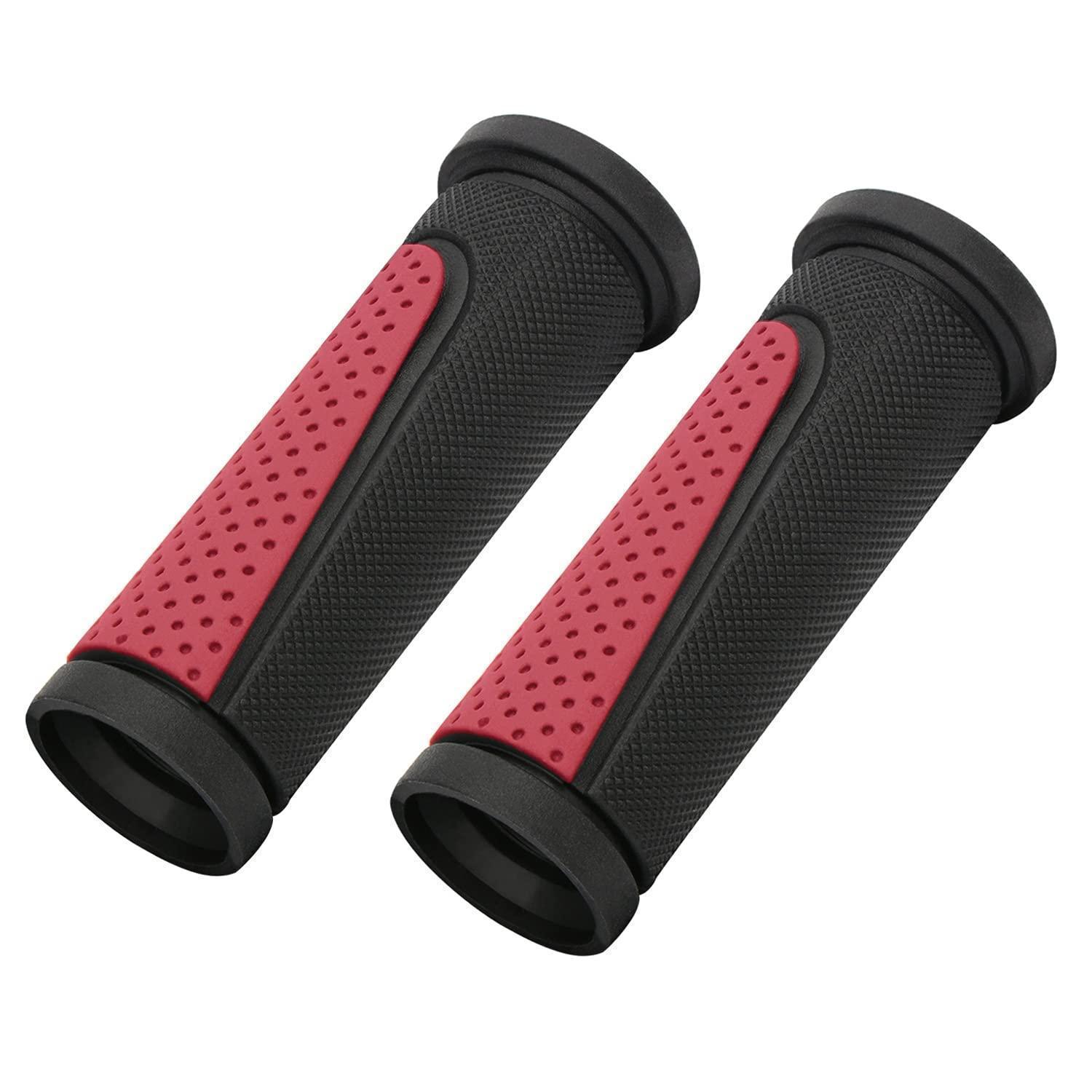 Fahrradgriffe Kurz Ergonomisch Rutschfest Für 22-23mm Lenker Rot/schwarz