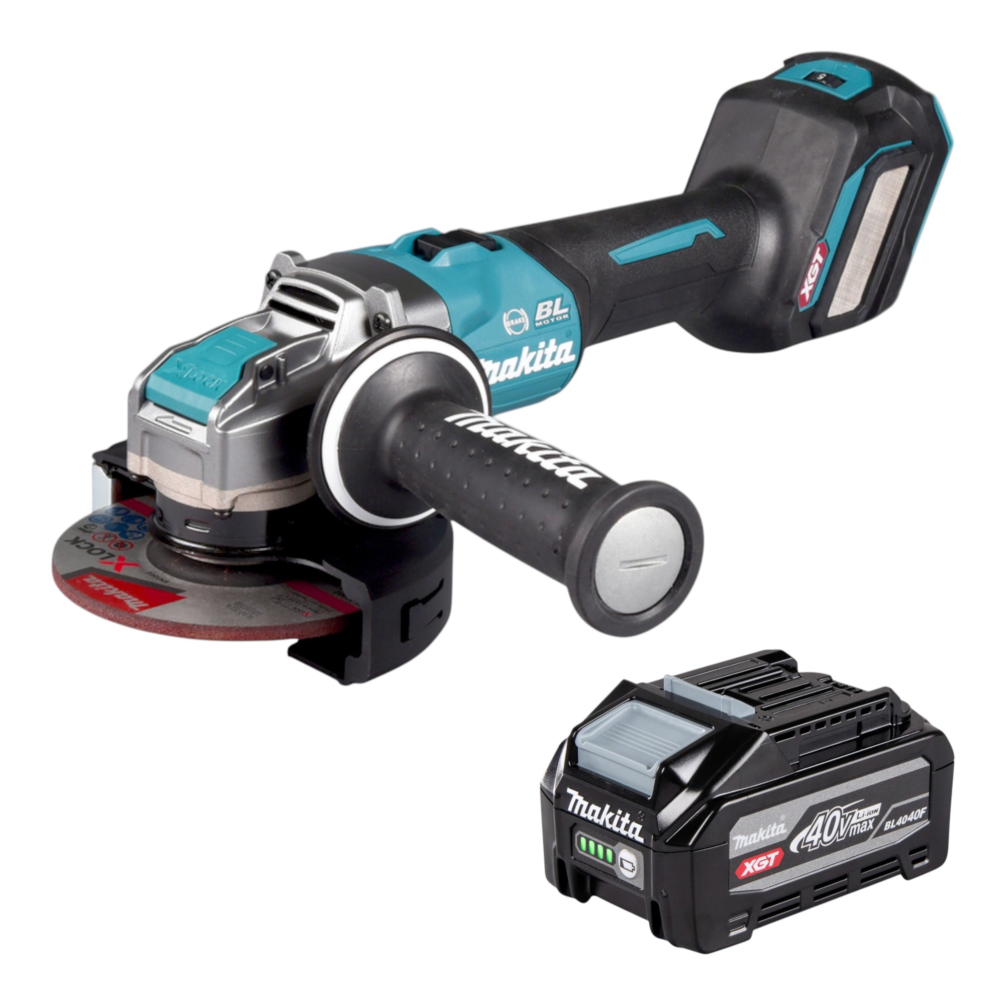 Makita Ga 041 Gu1 Akku Winkelschleifer 40 V Max. 125 Mm X-lock Brushless + 1x Akku 4,0 Ah - Ohne Ladegerät