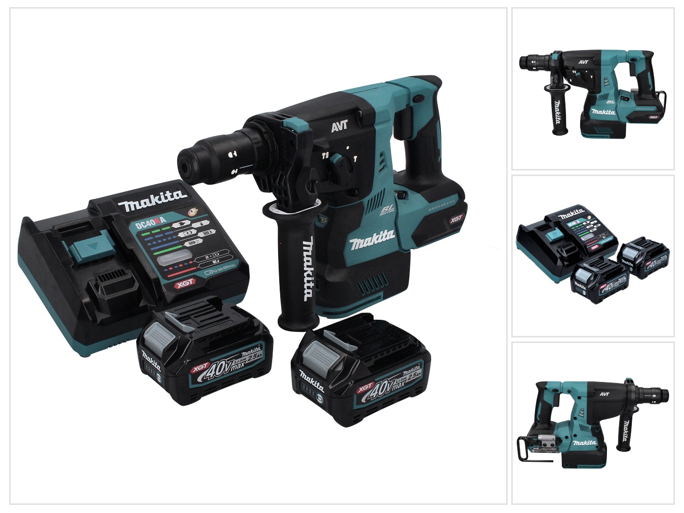 Makita Hr 004 Gd2 Akku Kombihammer 40 V Max. 2,8 J Sds Plus Xgt Brushless + 2x Akku 2,5 Ah + Ladegerät