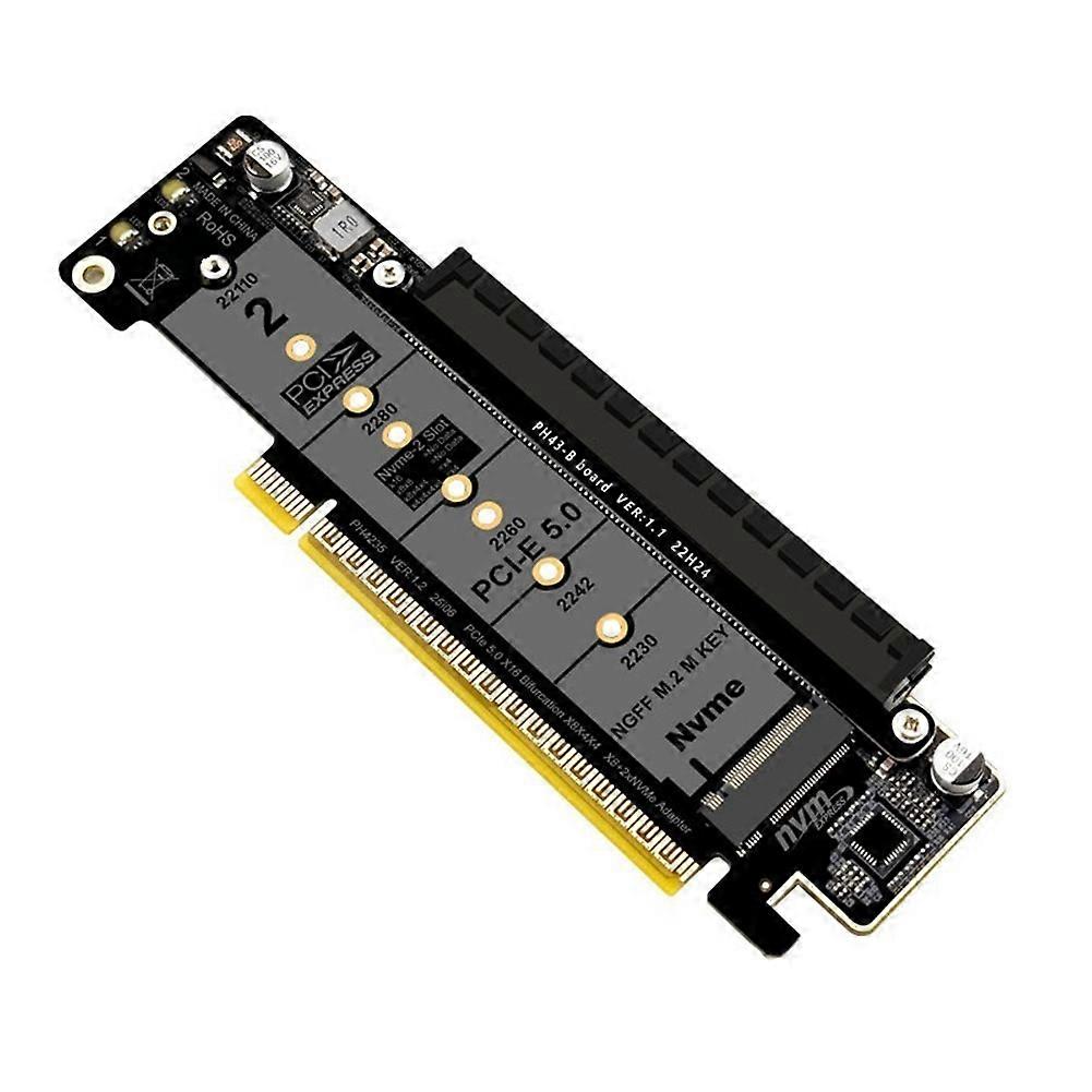 Pcie X16 Auf X8+x4+x4 Erweiterungskarte Mit M.2 Nvmex2 Eingängen, Kompatibel Mit 2280/2260/2242/2230 Ssds
