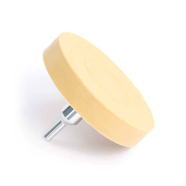 Xpotool - Folienradierer ø 88 mm mit 6 mm Adapter zum Entfernen von Kleberesten, Autoplaketten und Aufklebern, Klebeentferner mit Gummi Radierscheibe