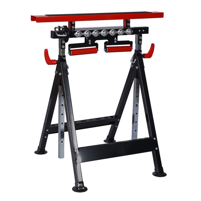 Multifunktions-Arbeitsbock mit 4 Funktionen, 83-129 cm hoch, max. 200 kg Traglast, Rollenbock und V-Rollenbock, Klappbock höhenverstellbar - Xpotool