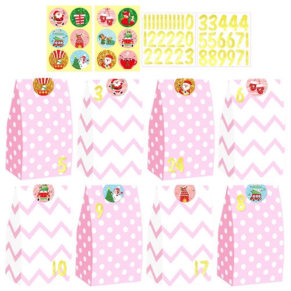 Set Mit 24 Weihnachtstüten, Geschenktüten, Papiertüten Für Die Candy Bar, Für Die Weihnachtszeit.