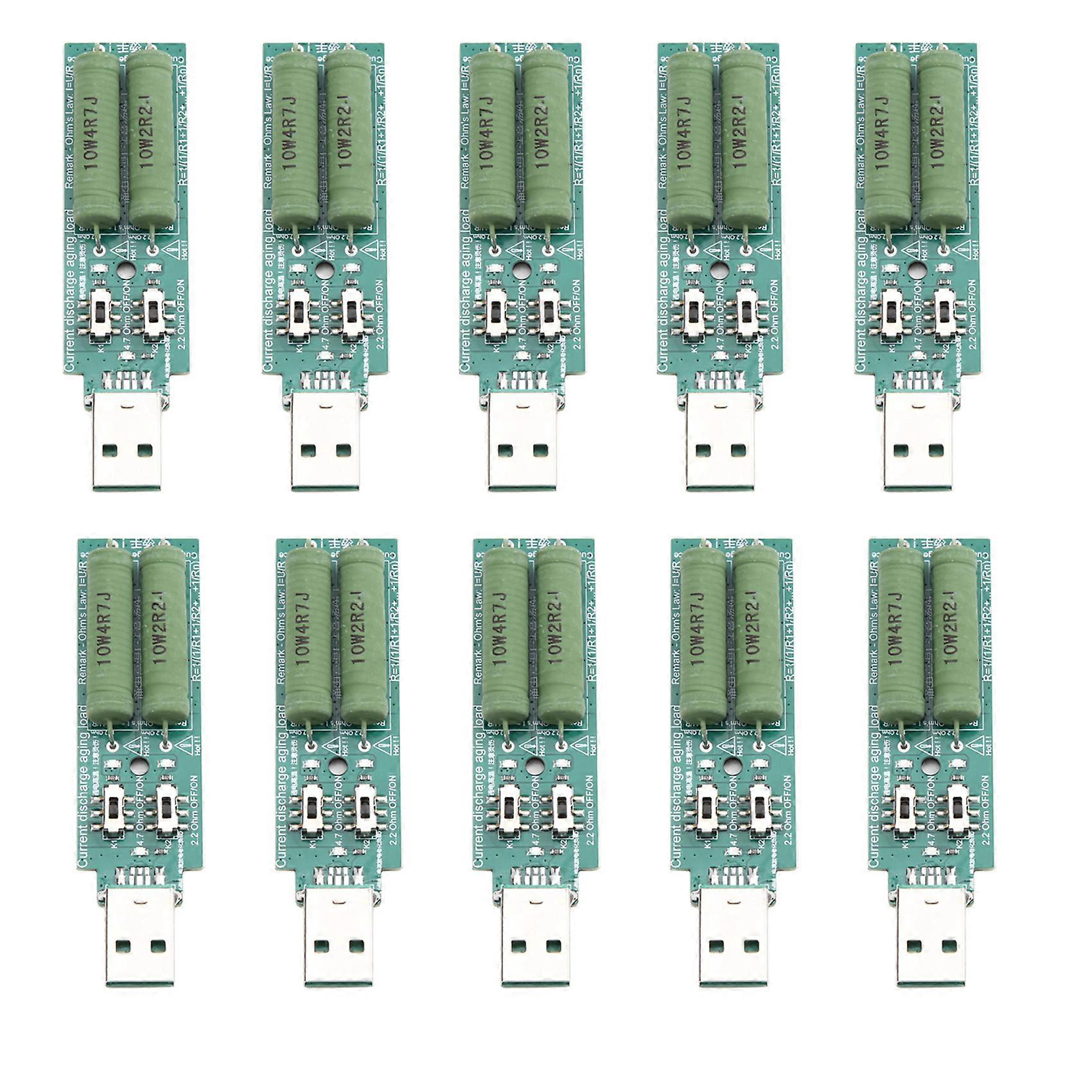 Packung Mit 10 Elektronischen Usb-widerständen Mit Schalter, Einstellbar, 3 Intensitätsstufen, 5v-widerstandsmessgerät