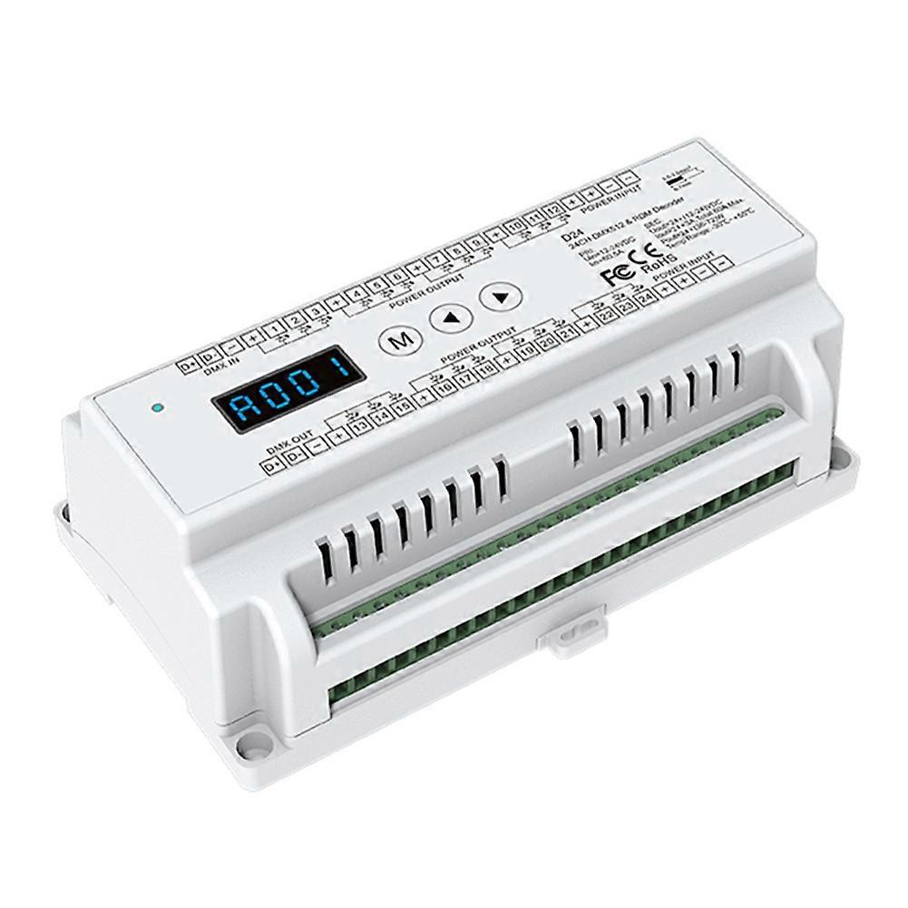 24-kanal Rgb Din-schienen-dmx512-controller (d24 Dc12–24v) Mit Dimmer Für Rgb-led-streifen Und Bühnenbeleuchtung. Rdm Dmx512-decoder.