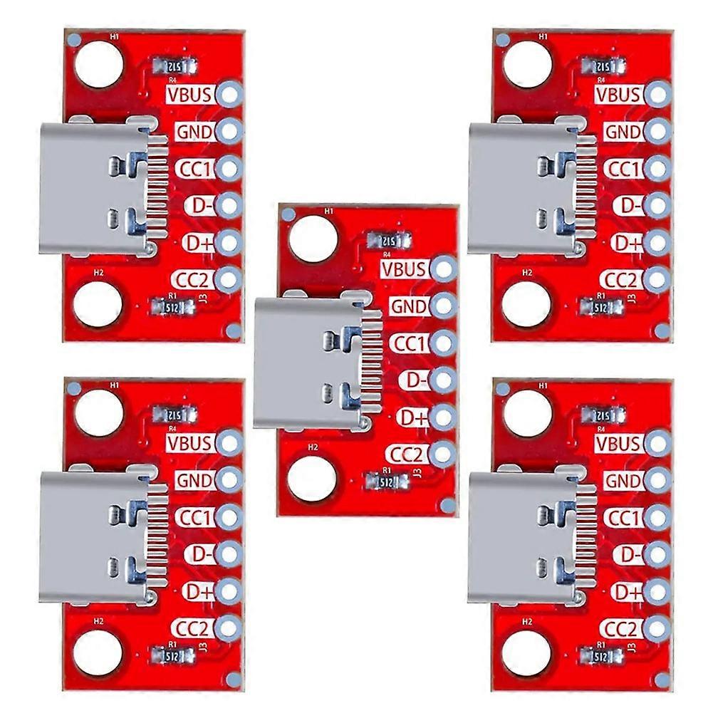 Packung Mit 5 Usb-typ-c-breakout-boards Mit Serieller Standardbuchse Und Pcb-konvertierungsplatine