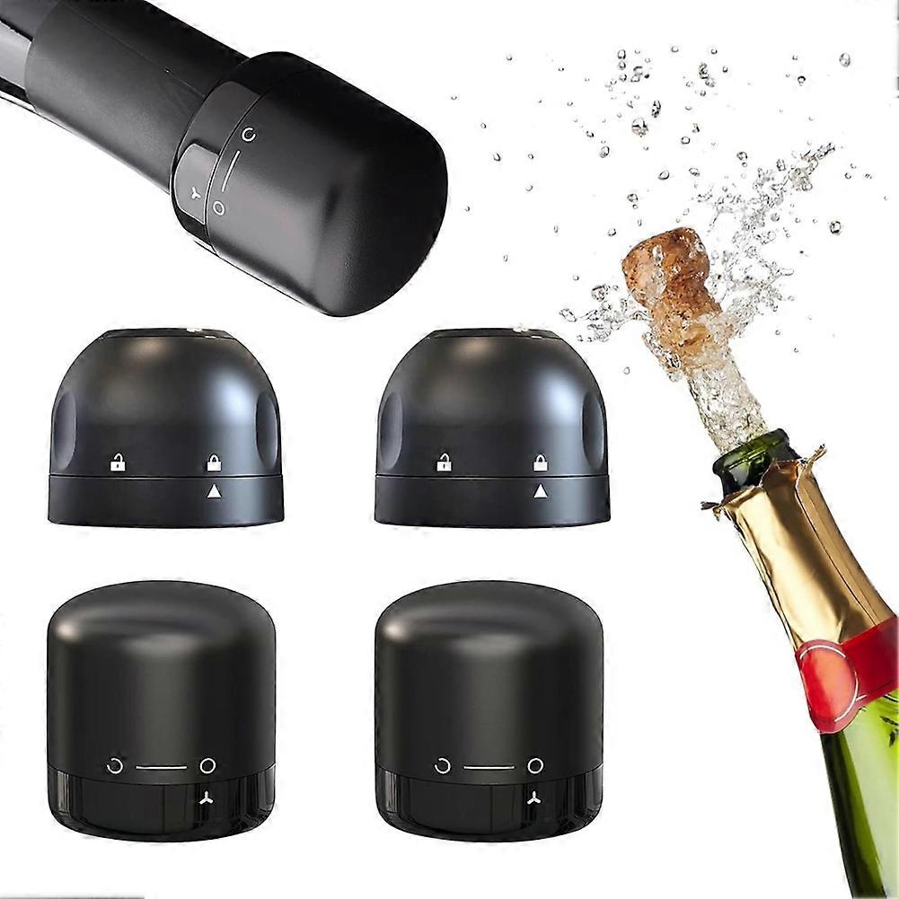 Champagner- Und Weinverschlüsse (4er-set), Wiederverwendbare, Luftdichte Silikonverschlüsse Für Champagner Und Wein