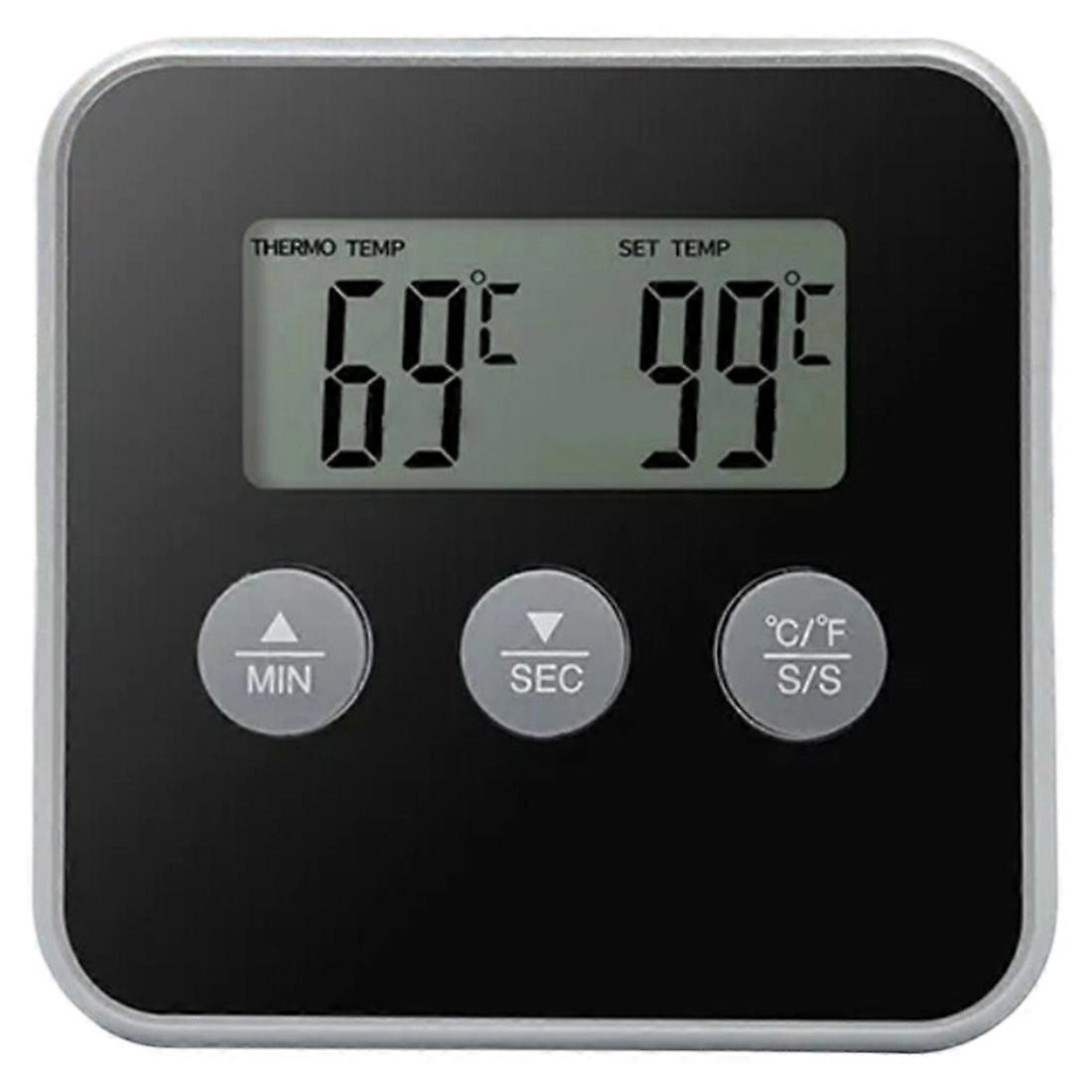 Lcd-lebensmittelthermometer Für Fleisch, Digitalanzeige, Timer Für Backofen Und Grill, Kochthermometer Mit Externer Sonde