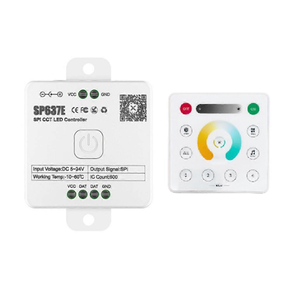 Dualer And-sp637e Spi Dc5-24v-controller Mit And-rc2-fernbedienung, Kompatibel Mit 2,4-ghz-touchscreen-fernbedienungen