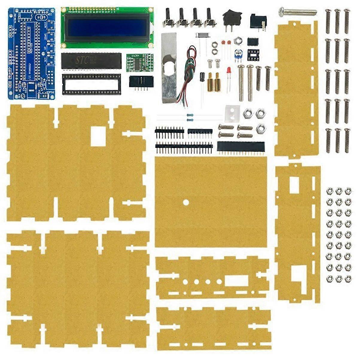 Elektronisches Mikrocontroller-balance-set Zum Selberbauen, Inklusive Ständer, Kraftsensor, Bauteilen Für Pcb-experimente Und Einer Selbstmontierbaren Elektronikplatine.