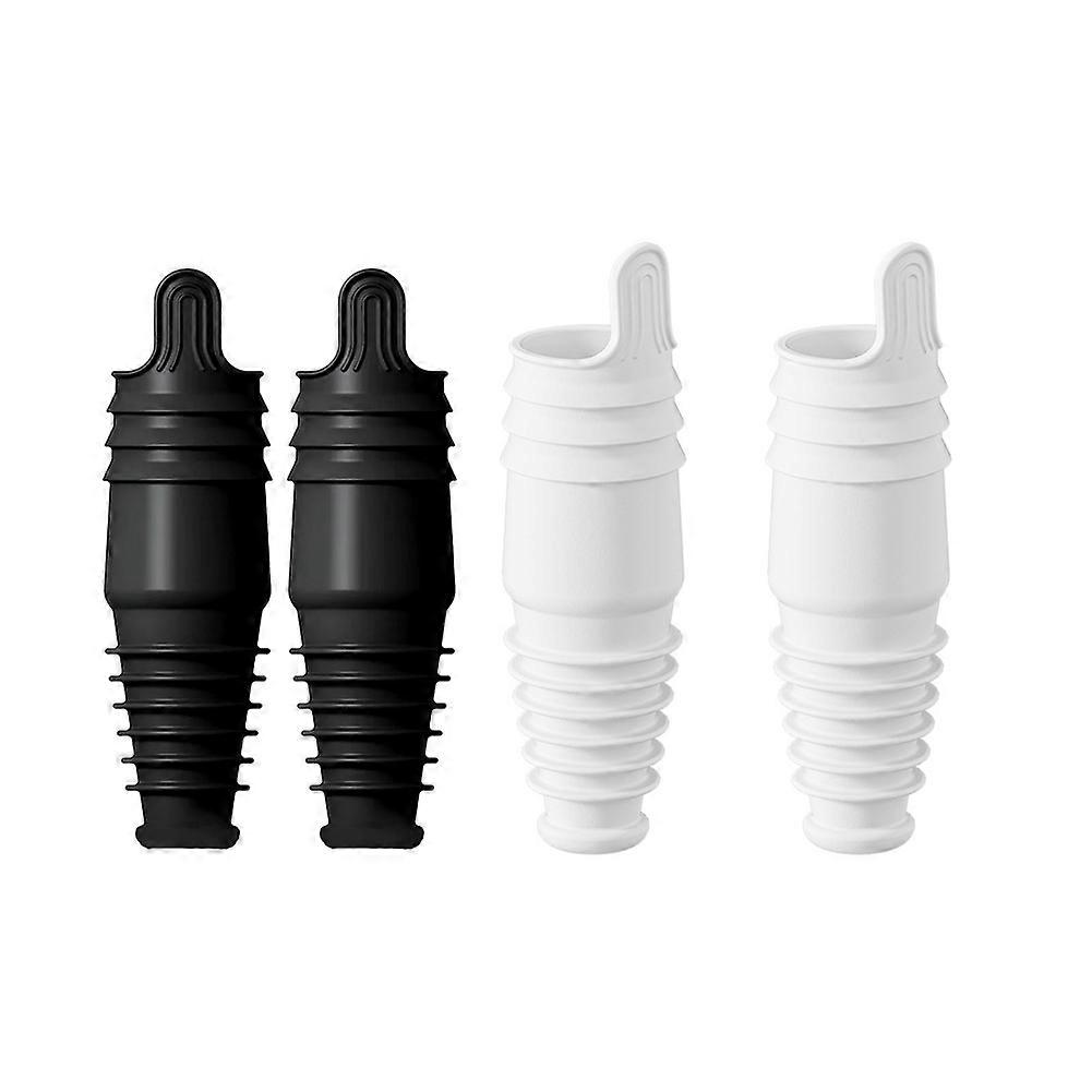 Set Mit 4 Wiederverwendbaren Silikonverschlüssen Für Weinflaschen, Champagnerverschlüsse, Schwarz Und Weiß