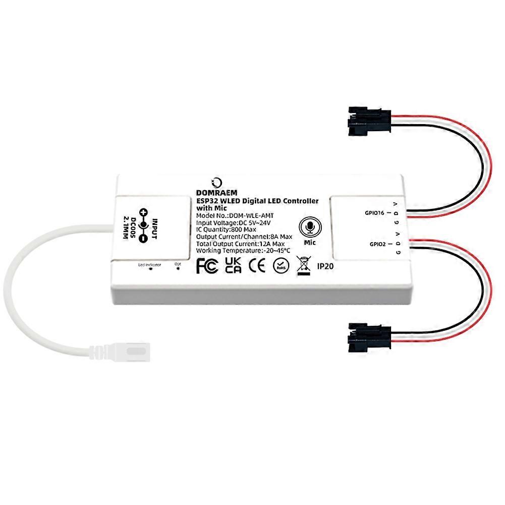 Domraem Esp32 Led-streifen-controller Mit Mikrofon, Kompatibel Mit Home Assistant (ha) Und Alexa (ws281x Sprachdimmung), Unterstützt Rgb+ic.