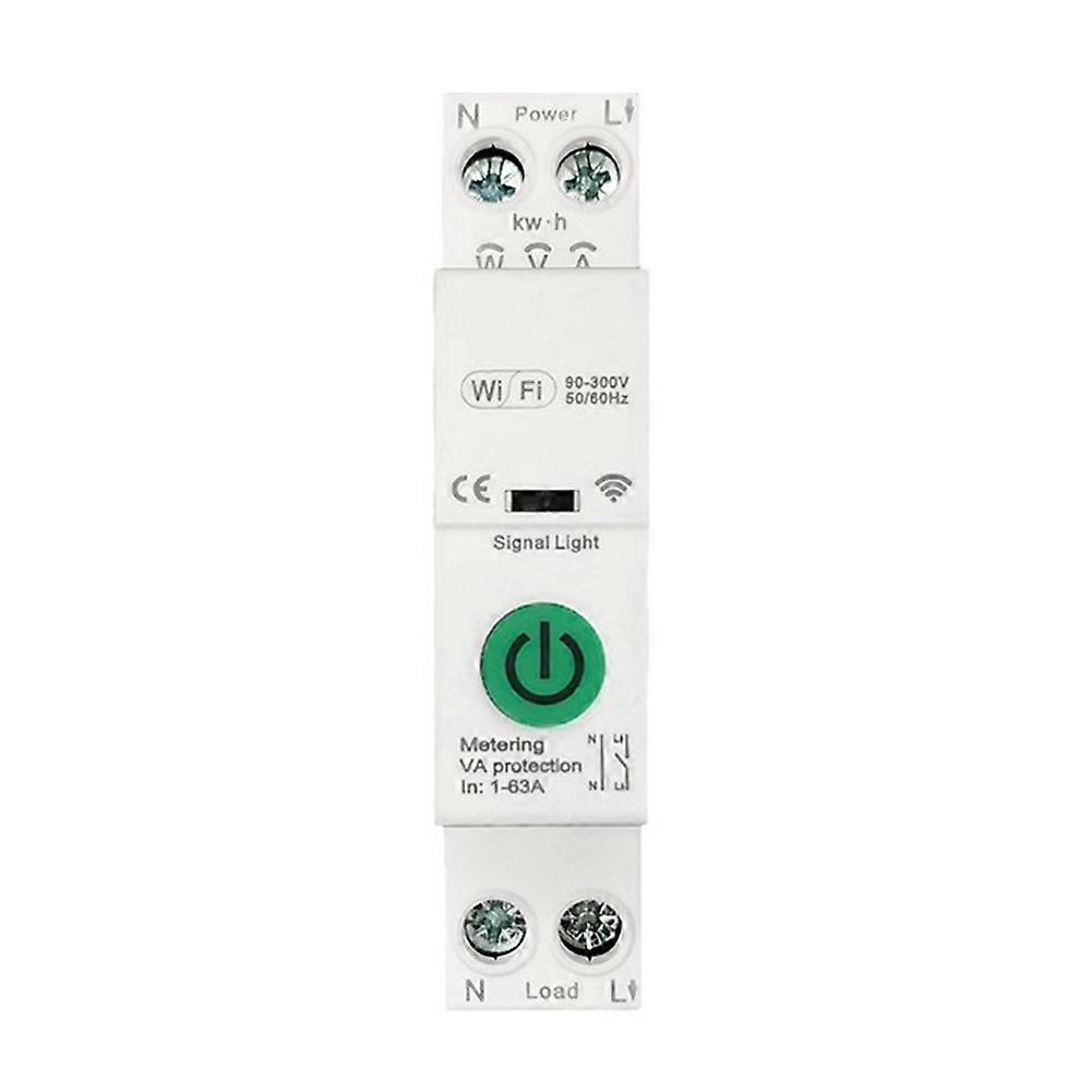Tuya Wlan-fähiger Intelligenter Leitungsschutzschalter Mit Timer Und Überlastschutz (1p+n), Überwachung Per App Und Fernsteuerung. Kompatibel Mit Haushaltsgeräten.