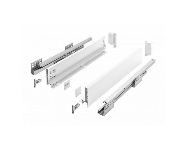 Stahl Unterfluführungen Schubladensystem Weiß Soft Close Dämpfung 300mm 86mm