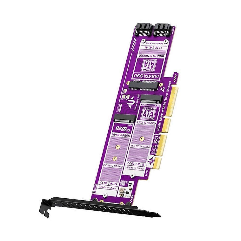 Jeyi Pcie 5.0 Zu M.2 Nvme+sata+msata Adapterkarte, Remote-boot-karte Für Computer, 128 Gbit/s, Pcie 5.0 X4 Zu M.2 Nvme