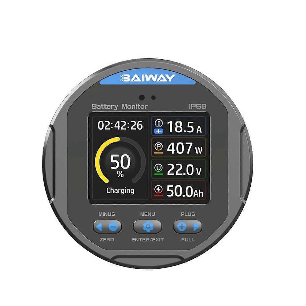 Baiway Tr24 Cc 8-80v 50a Wasserdichtes Coulometer, Batteriekapazitätsanzeige, Professioneller Batterietester, Amperemeter, Voltmeter Für Autos