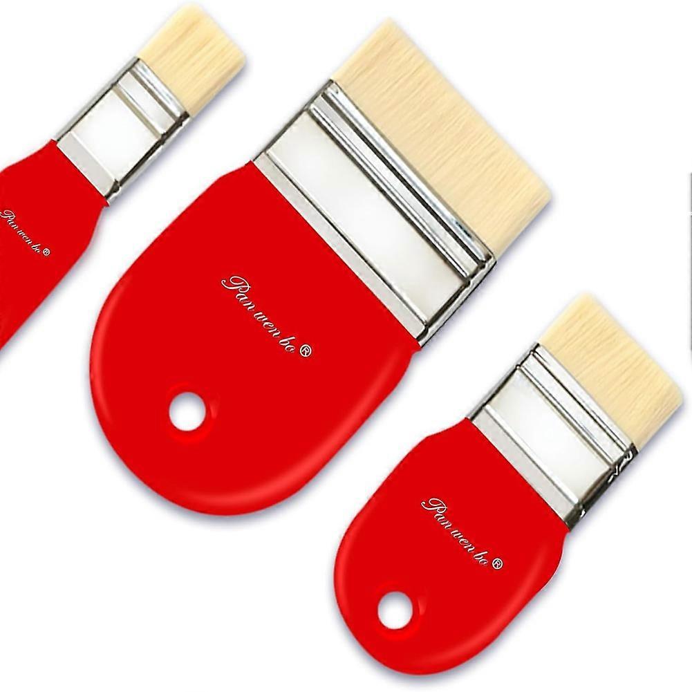 Set Flacher Nylonpinsel Für Acryl-, Öl-, Lack- Und Aquarellfarben, Für Maler, Studenten Und Künstler.