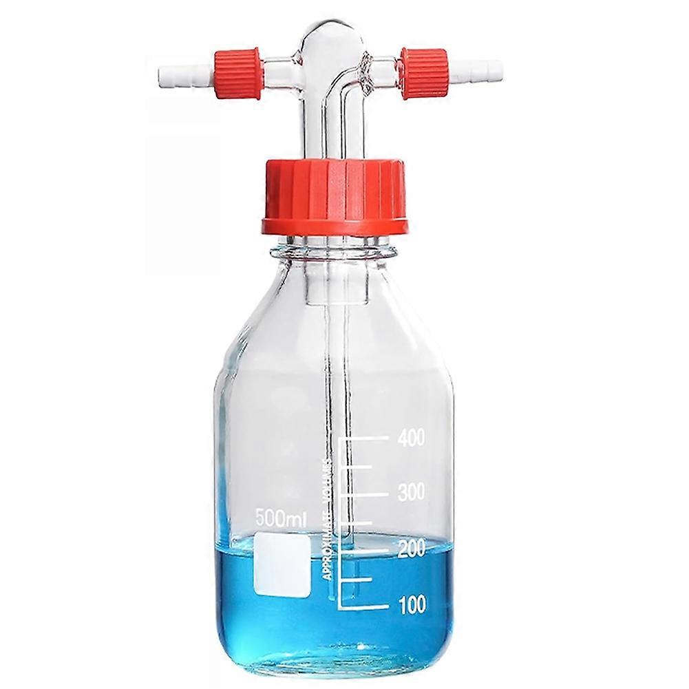 500 Ml Gl45-gaswaschflasche Mit Schraubverschluss Aus Hochfestem Borosilikatglas, Laborwaschpufferflasche, Pp-verschluss, Versiegelte Flasche