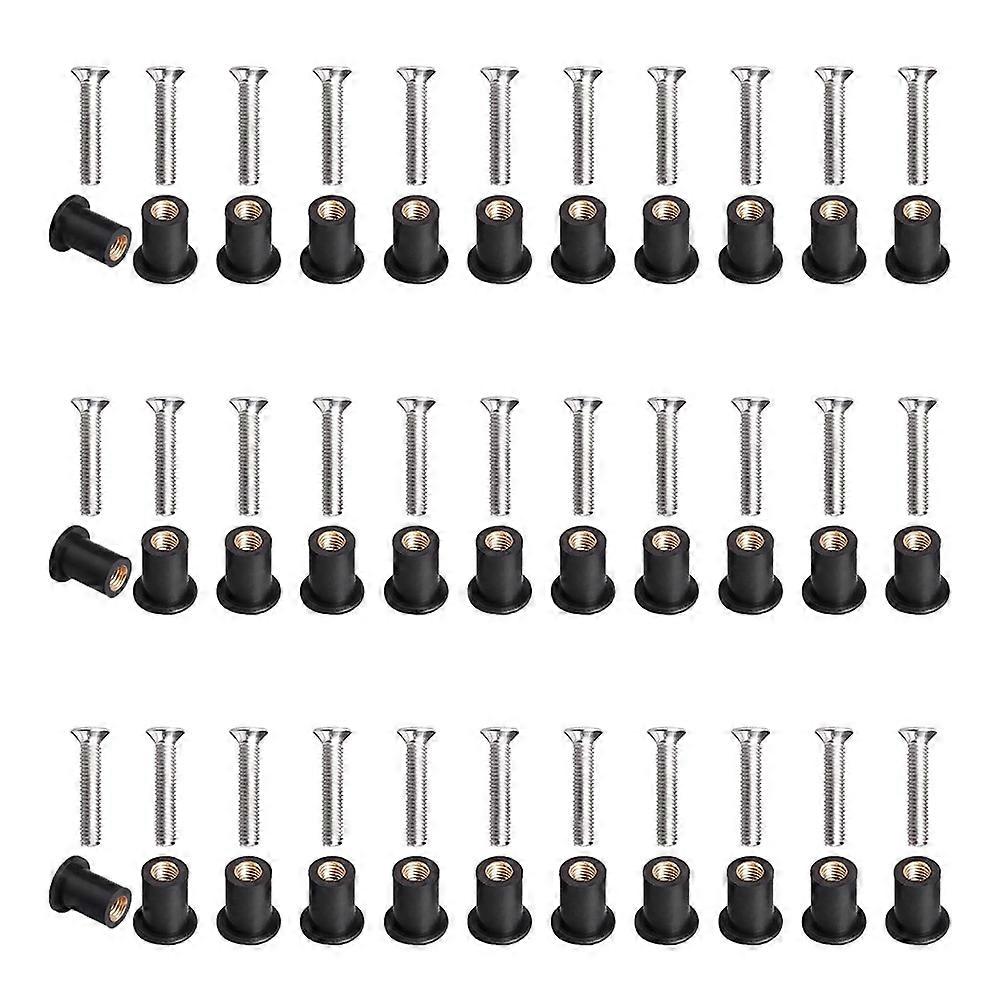 Set Mit 30 Paar M5 Neopren-nietmuttern Mit Edelstahl-kreuzschlitzschrauben Für Kajak- Oder Motorradwindschutzscheiben.