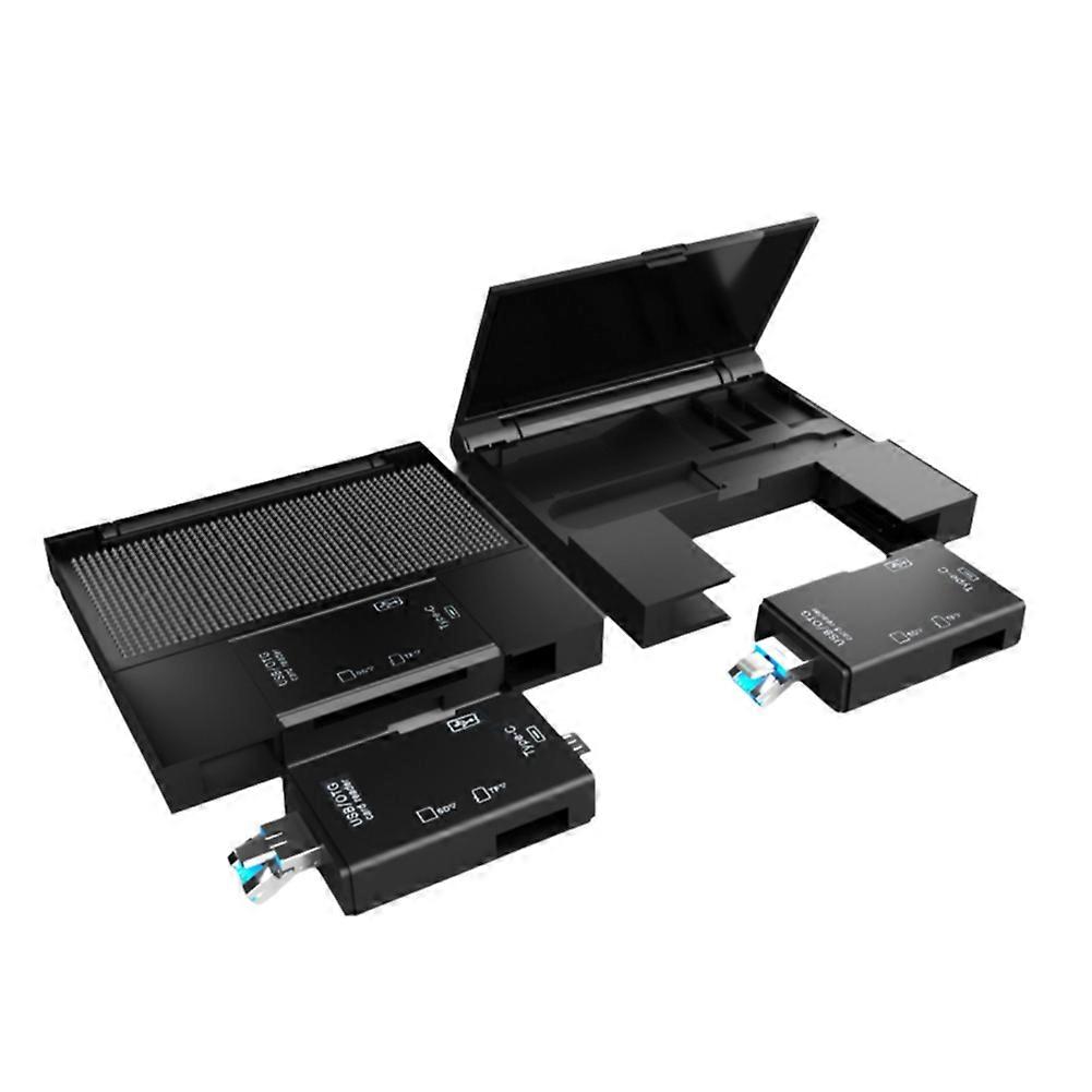 7-in-1 Multifunktionales Aufbewahrungscase Für Kartenleser, Kompatibel Mit Usb 2.0, Tf- Und Sd-karten, Micro-usb-adapter Und Sd-karte.