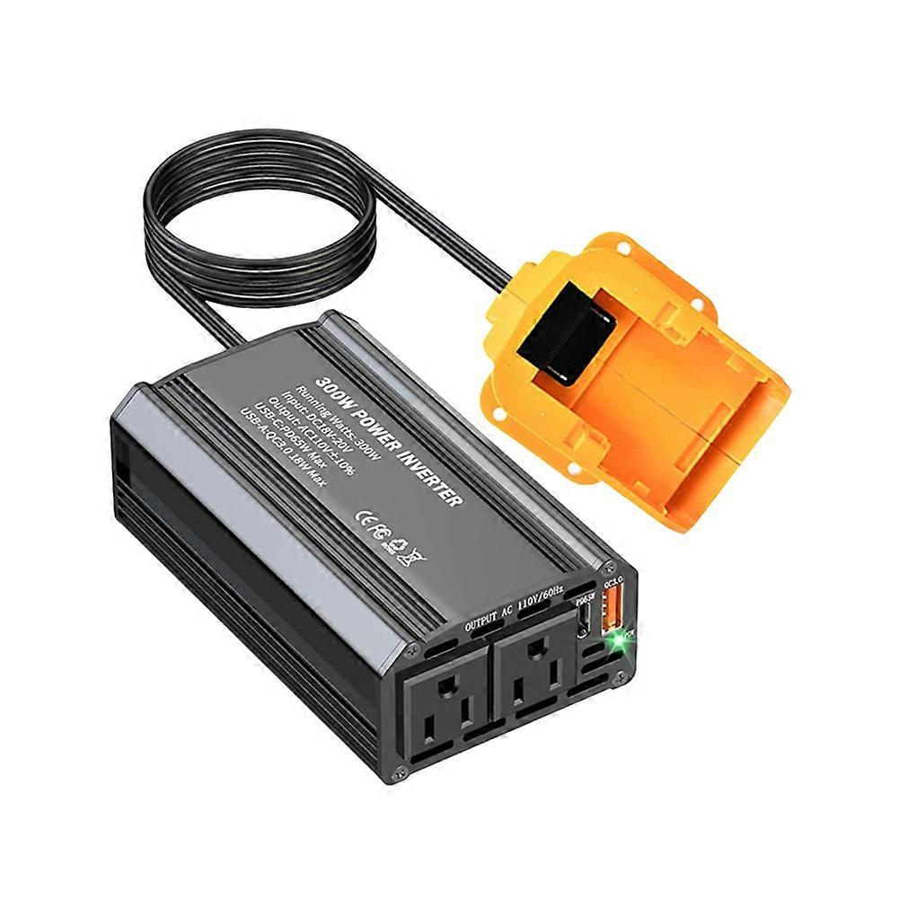 Dewalt 300w Kfz-wechselrichter Für Lithium-ionen-akkus, Typ-c Pd65w Usb-a-wechselrichter Für Den Außenbereich, 18w Powerstation-generator