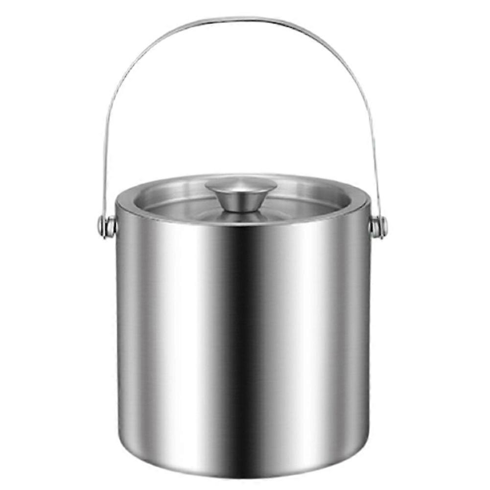 Eisbehälter Aus Edelstahl 304, Doppelwandig Und Isoliert, Mit Griff Und Deckel, Barzubehör. B