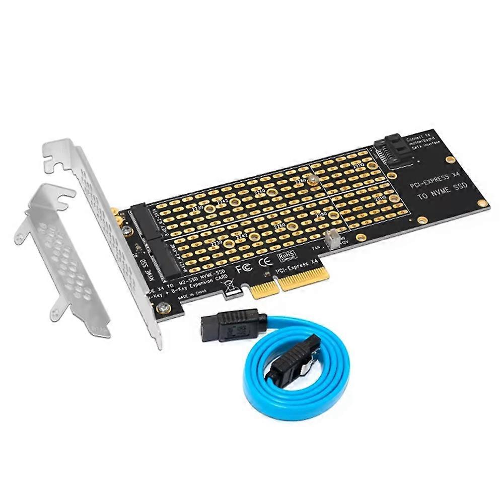 Pcie-zu-m.2-nvme-key-m-ngff-key-b-adapter Mit Sata-3.0-kabel Für 2230-, 2242-, 2260-, 2280- Und 22110-ssds Auf Pcie-karte