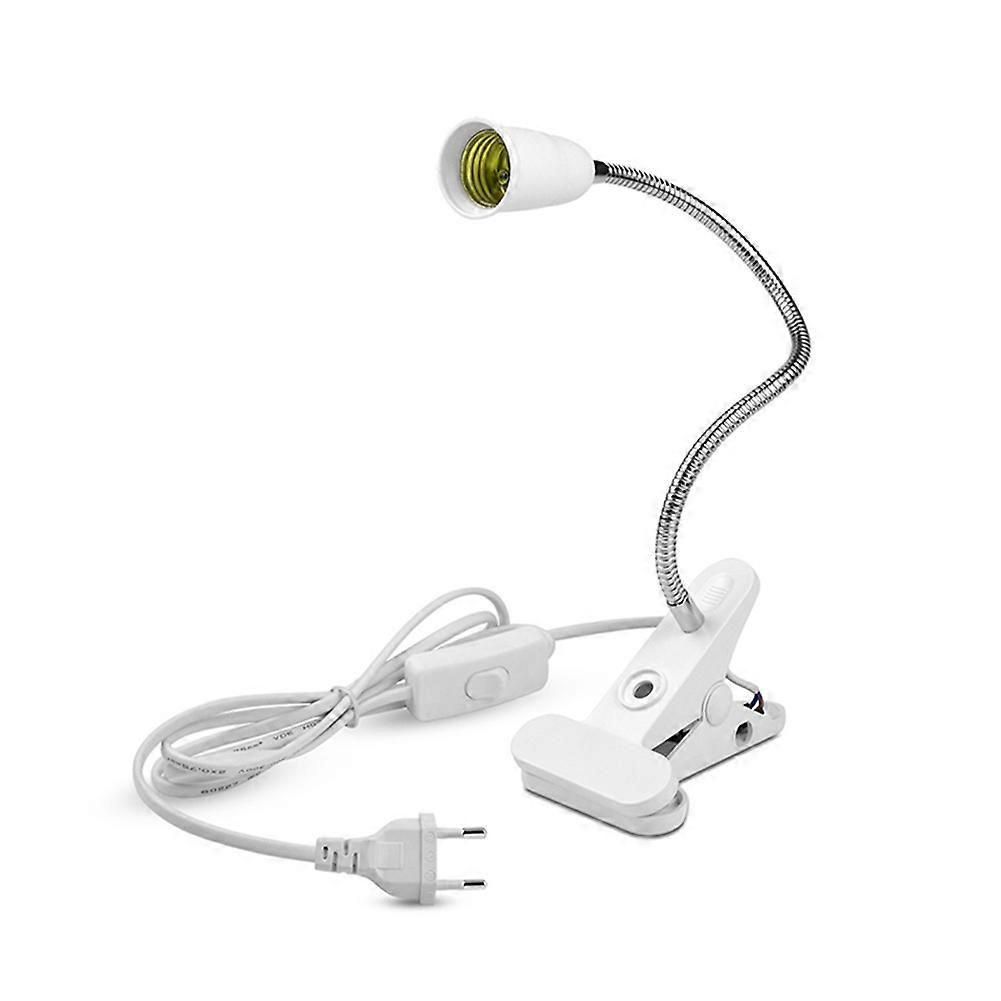 E27-fassung Mit Europäischem Netzadapter, Flexible Klemmen Für Nachttisch- Oder Schreibtischlampe, Steckdosenadapter Mit Druckknopfschalter