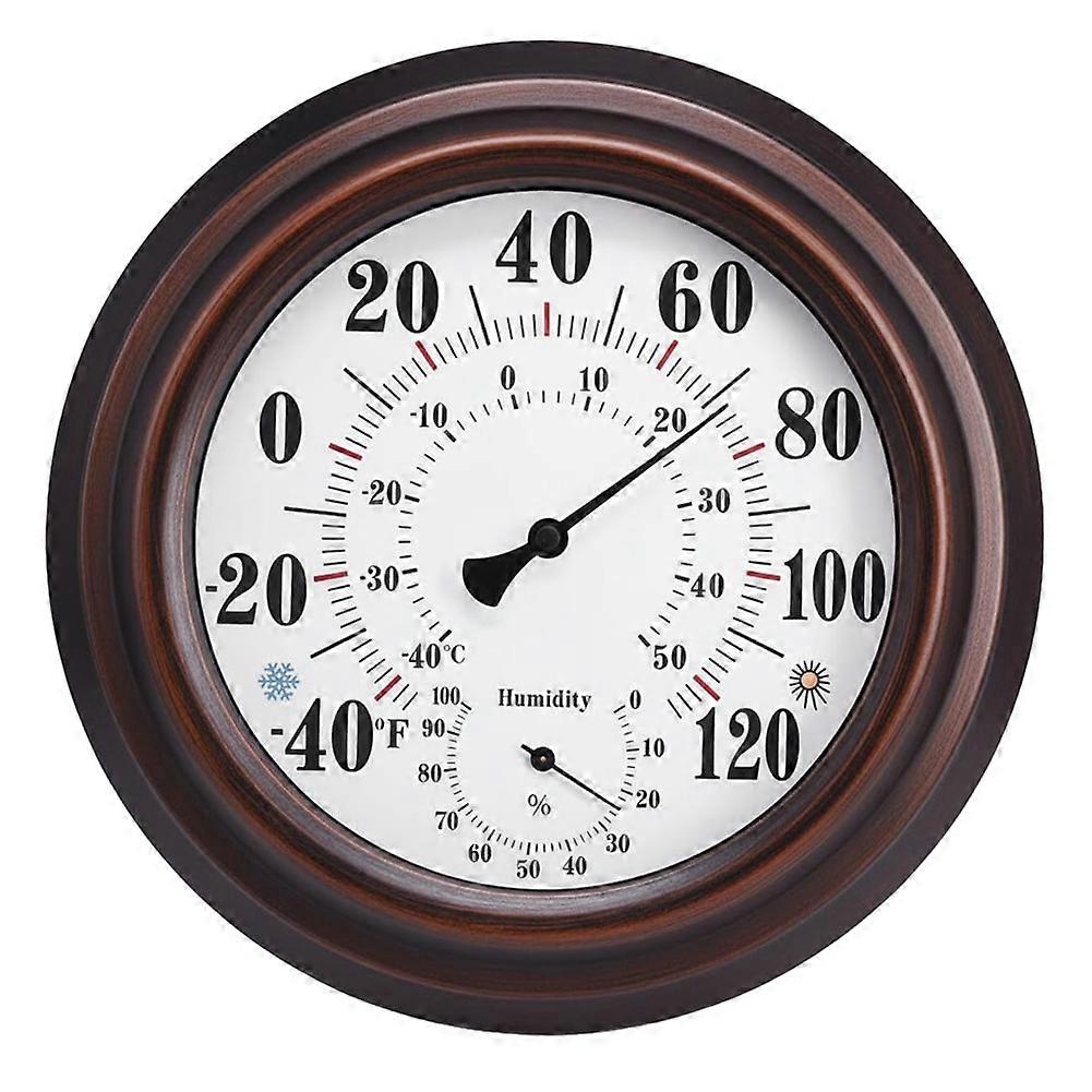 Thermometer-hygrometer Für Den Innen- Und Außenbereich, Großes 25 Cm (10 Zoll) Wanddisplay Mit Analoger Anzeige Zur Messung Von Temperatur Und Luftfeuchtigkeit.
