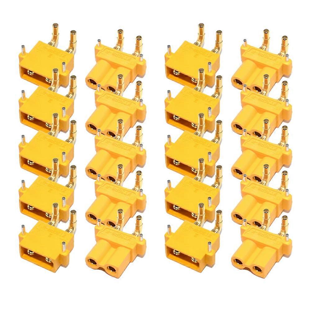 10 Paar Xt30pw-steckverbinder Für Die Esc-motor-leiterplatte, Vergoldete Bananenstecker (männlich), Verbesserte Abgewinkelte Xt30-steckverbinder Für Den Rc-modus
