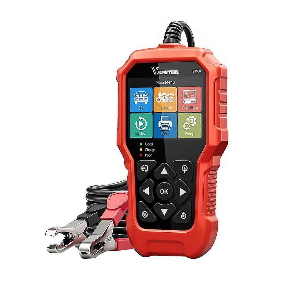 Vdiagtool 6v 12v 24v Kfz-batterietester Vdiagtool Bt500, 5-3000 Cca Batterielasttester, Anlasser-lichtmaschinentester