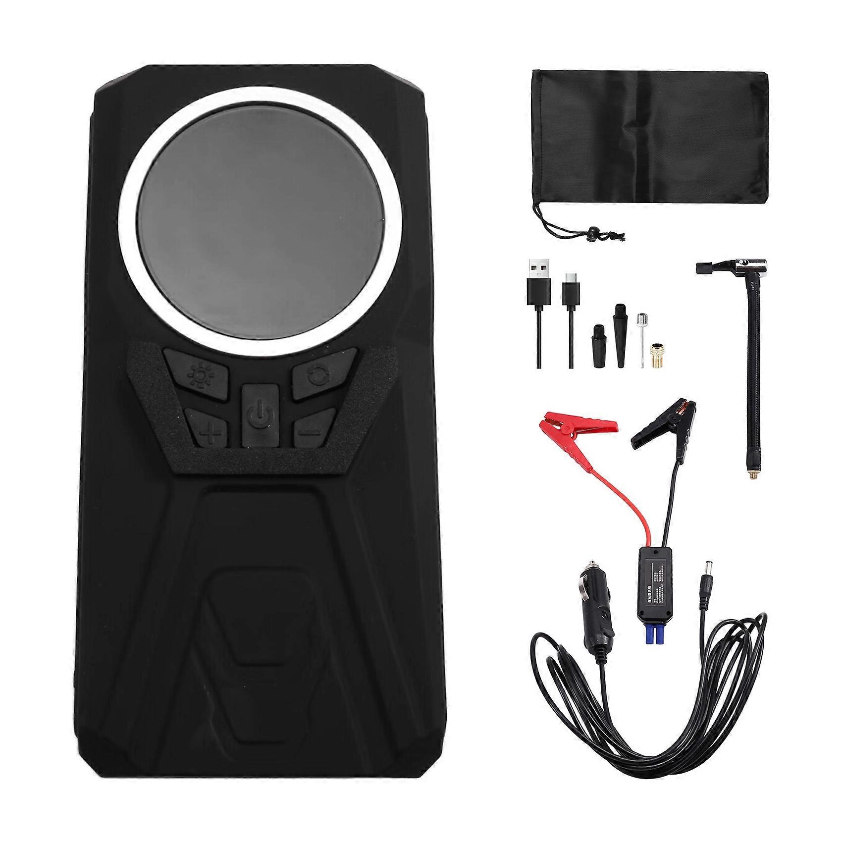 Tragbarer Starthilfe-booster Für Autos, Reifenfüller Mit Wiederaufladbarem Akku, 5 Düsen Und Motorrad-taschenlampe.