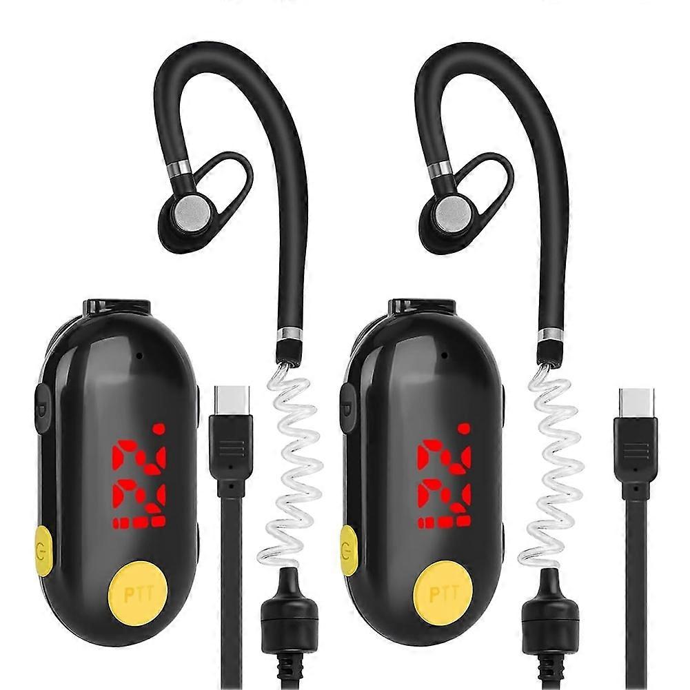 Set Aus 2 Mini-walkie-talkies Mit Ohrhörern, Tragbarem Fm-transceiver, Zwei-wege-funkgerät Für Sicherheitsdienste, Restaurants Und Supermärkte.
