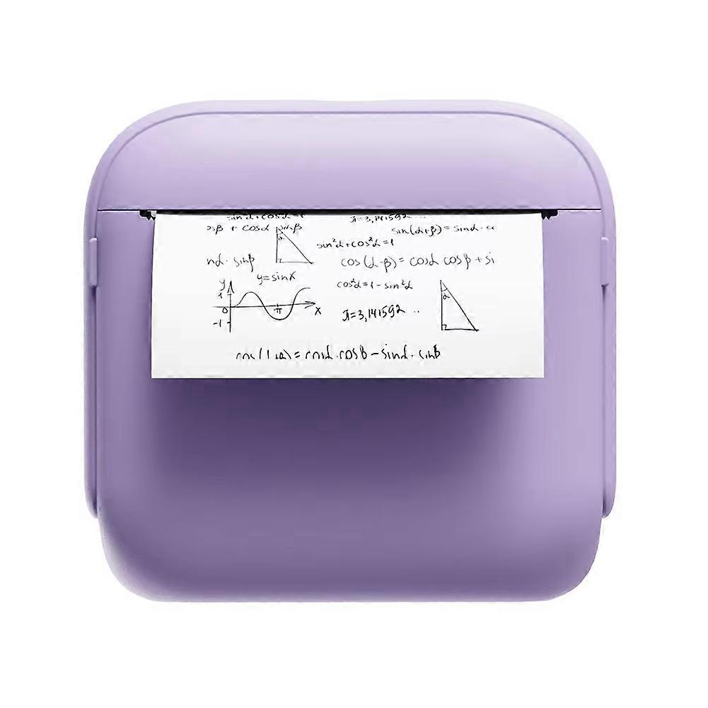 Kabelloser Thermodrucker Im Taschenformat Mit 203 Dpi Auflösung, Selbstklebendes Etikettengerät Inklusive Einer Rolle Violettem Papier