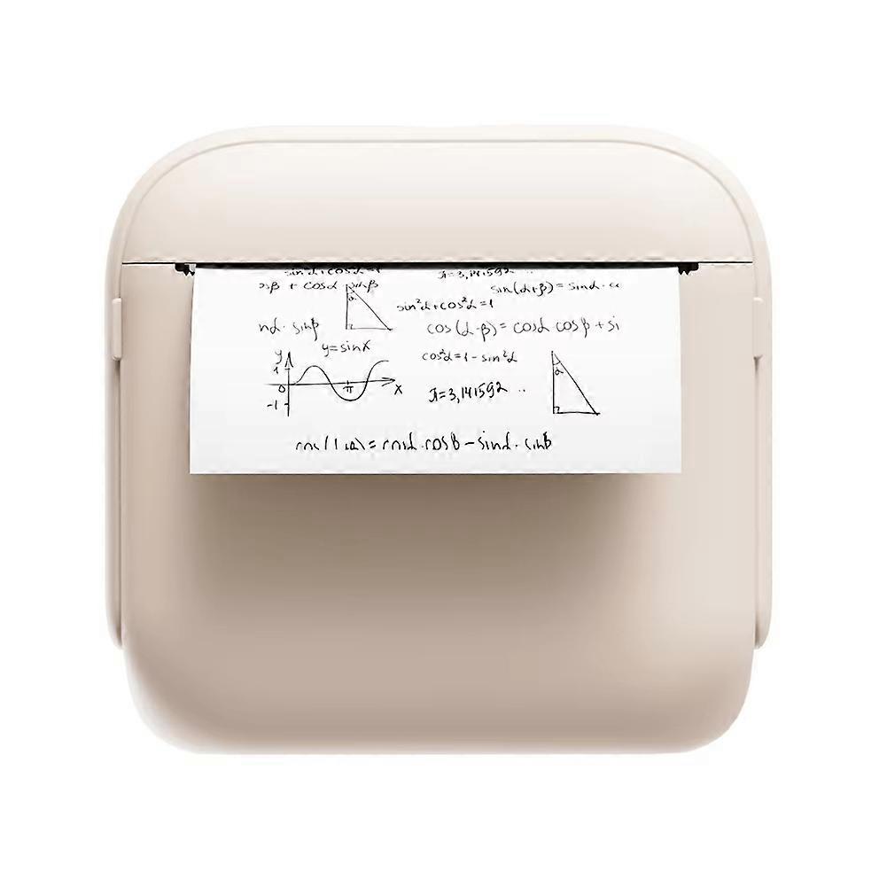 Kabelloser Thermodrucker Im Taschenformat Mit 203 Dpi, Inklusive Einer Rolle Beigefarbenem Papier.
