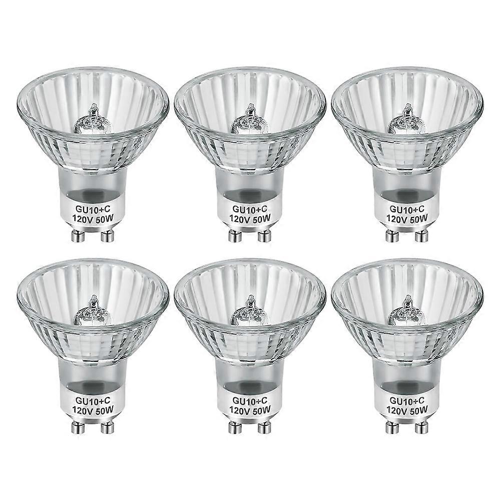 Packung Mit 6 Gu10 120v 50w Halogenlampen Für Beleuchtungsschienen Und Dunstabzugshauben, Kerzenform, Mit Dimmer.