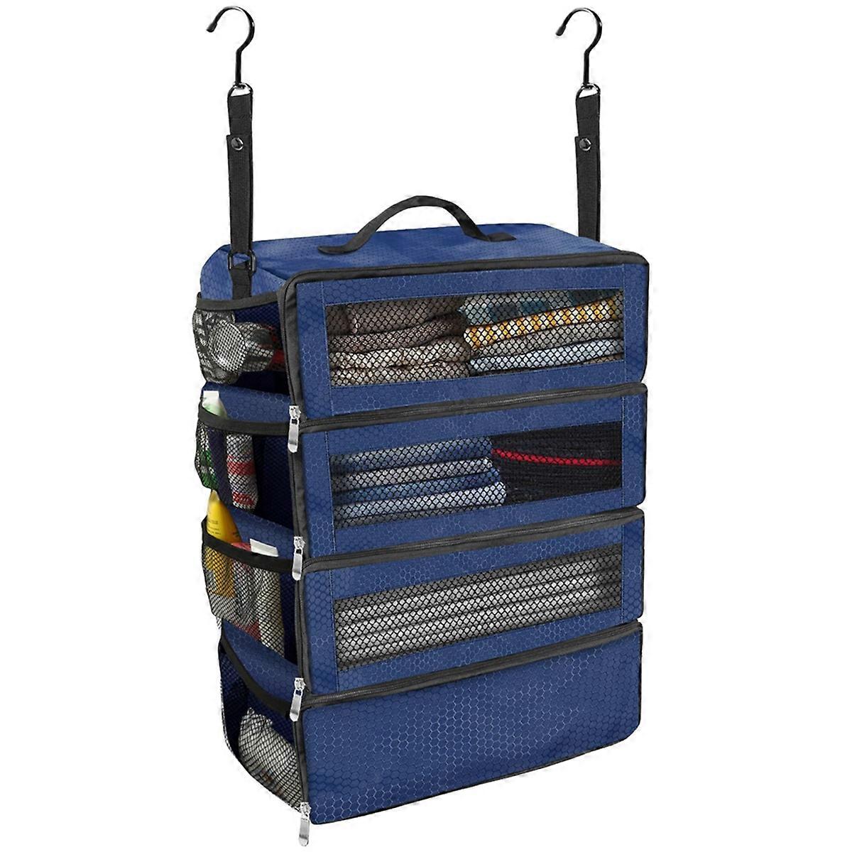 Wasserdichte Kleiderorganizer Für Koffer, Ideal Für Reisen Und Studenten. Blaues Modell.