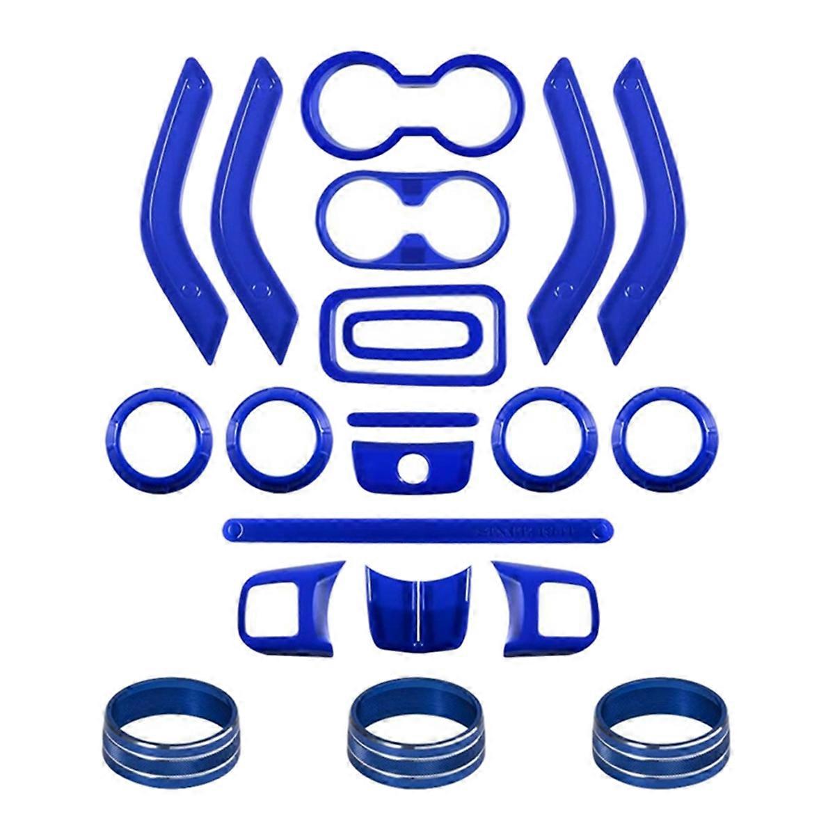 21-teiliges Interieur-dekorationsset Für Jeep Wrangler Jk (2007-2017), Blau.